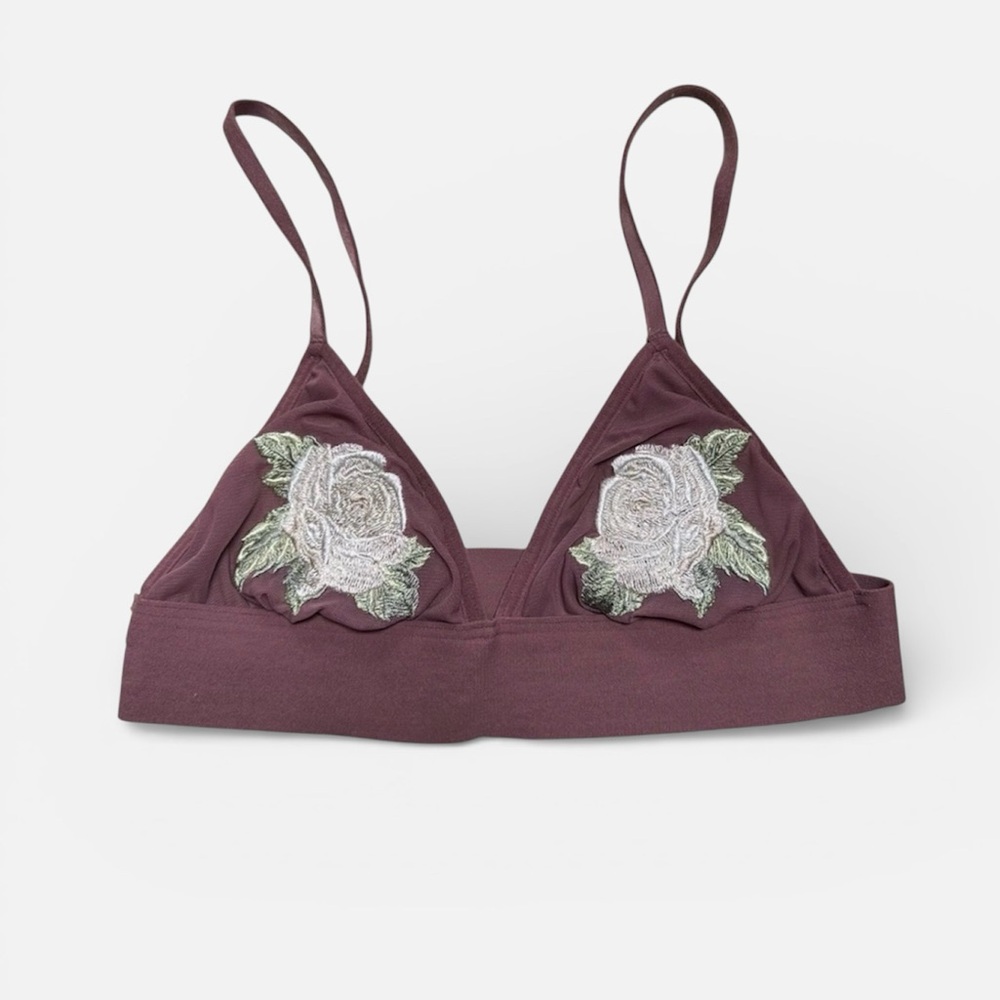 Victoria’s Secret PINK white floral embroidered triangle bralette
